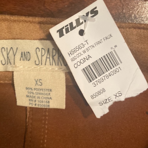 Sky & Sparrow button up skirts xs tan & burgundy - Picture 3 of 5